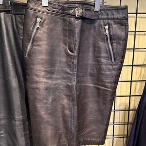 Dolce & Gabbana Black Leather Pencil Skirt size 42